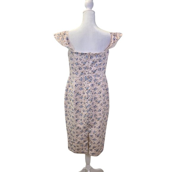 NWT Lavish Alice Bardot Floral Off The Shoulder Cowl Midi Dress Size 8 - Picture 2 of 10